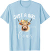 Just A Girl Who Loves Cows Tee Just a Girl Who Loves Cows Funny Cute Cow for Girls Women T-Shirt - Baby Blue