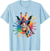 Safari Animal Art Giraffe Sunglasses Funny Giraffe Lover Safari Animal Animal T-Shirt - Baby Blue