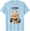 Hamster Muscle Training with Barbell Shrug Bar Fitness Gym T-Shirt - Baby Blue