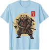 Anime Shirts For Men Women Kids Gifts Samurai Bear Shirt Warrior Vintage Graphic Japanese Men T-Shirt - Baby Blue