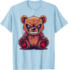 Cartoon Teddy Art I Grumpy Teddy Evil Teddy Bear T-Shirt - Baby Blue