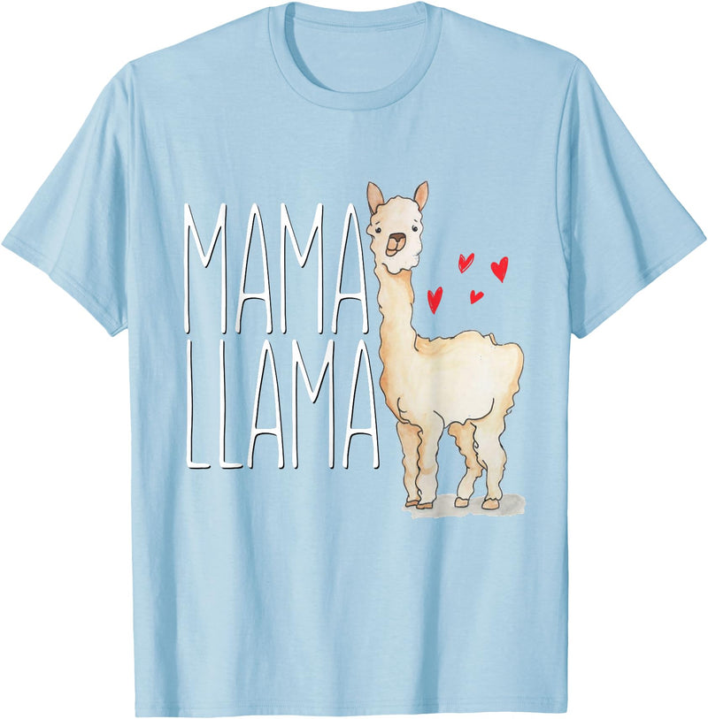 Llama Family Tees NYC Mama Llama Gift Funny Matching Family Tribe Mom Mommy Mum T-Shirt - Baby Blue