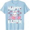 Cute Happy Easter Bunny Rabbit Egg Women Girls Kids T-Shirt in Baby Blue