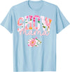 Stock Show Rabbit Mom Livestock County Bunny Mama Floral T-Shirt in Baby Blue