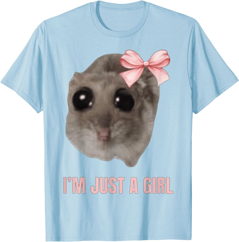 I'm Just a Girl Hamster FUNNY T-Shirt - Baby Blue
