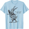 Retro Alice Wonderland White Rabbit I'm Late T-Shirt in Baby Blue