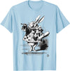 Cartoon Easter Bunny Alice in Wonderland - White Rabbit T-Shirt in Baby Blue