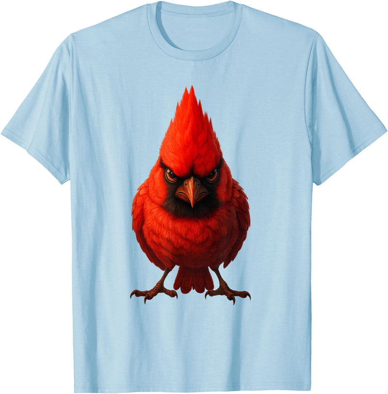 I just really like animals Angry Cardinal Artwork Red Bird Nature Wildlife Graphic T-Shirt - Baby Blue