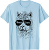 Mama Llama Funny Animal Apparel Llama Lover Mama Llama T-Shirt - Baby Blue