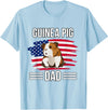 Funny Guinea Pigs Outfits Cavy US Flag 4th Of July Father's Day Guinea Pig Dad T-Shirt - Baby Blue