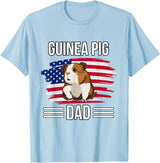 Funny Guinea Pigs Outfits Cavy US Flag 4th Of July Father's Day Guinea Pig Dad T-Shirt - Baby Blue