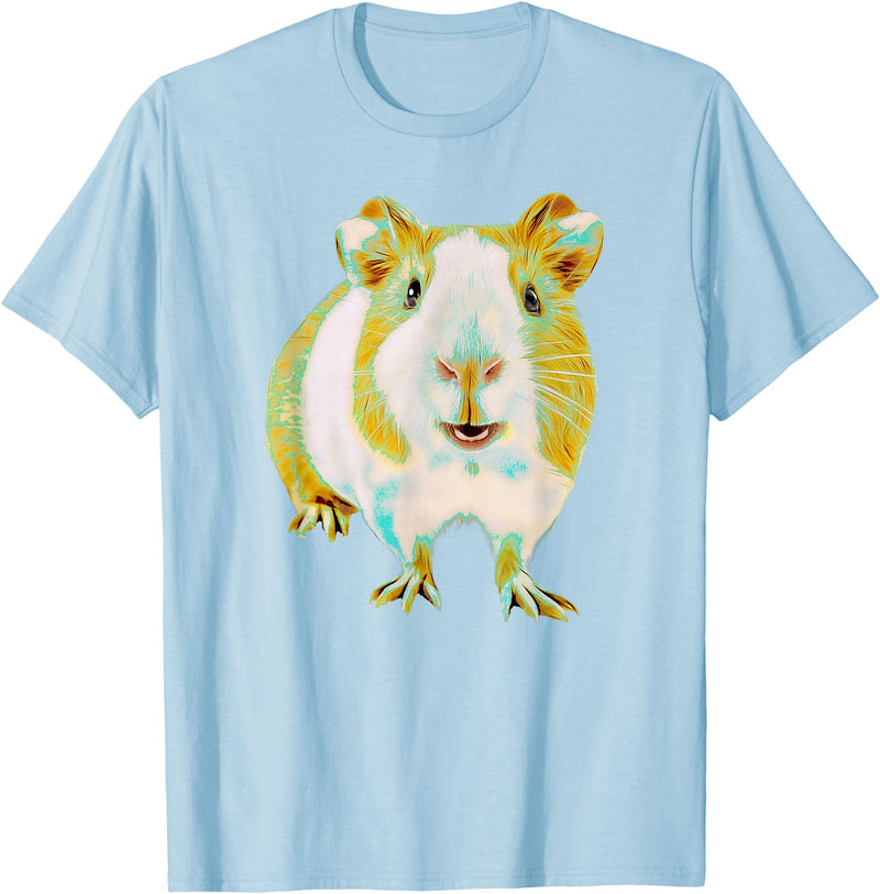 Animals at Play Guinea Pig Shirt Funny Guinea Pig for Men Women Animal Lover T-Shirt - Baby Blue