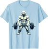 Fitness Polar Bear Gymer Bodybuilder Workout Gym Polar Bear Deadlift Weightlifting T-Shirt - Baby Blue