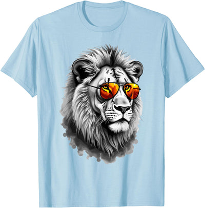 Lion With Sunglasses, Lion Head & Jungle Animal, Lion Theme T-Shirt