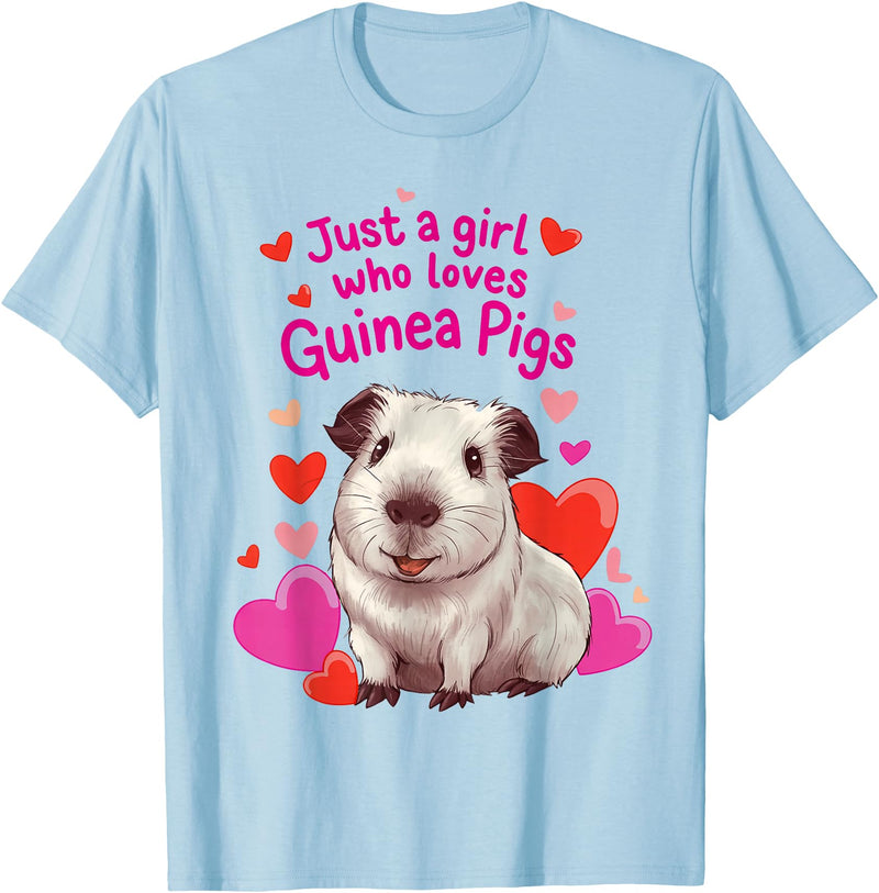 Loves Guinea Pigs Cute By TEERA Funny Just a Girl Who Loves Guinea Pigs Cute Pet Gifts T-Shirt - Baby Blue