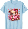 funny amazing valentine bear with heart T-Shirt - Baby Blue
