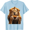 Animal Hotdog Design Lion Hotdog T-Shirt - Baby Blue