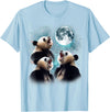 Funny Panda Bear Graphic Tees 3 Panda Moon Howling Panda Head Funny for Men, Women, Kid T-Shirt - Baby Blue