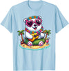 Hawaii Polar Bear Summer Costume For Women Men Polar Bear Hawaiian Costume Kids Summer Vacation Polar Bear T-Shirt - Baby Blue