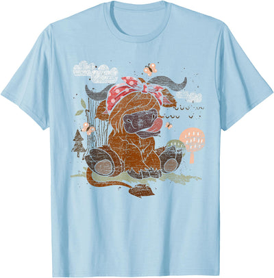 Funny Highland Cow Bandana Headband Animal Scotland Farm T-Shirt