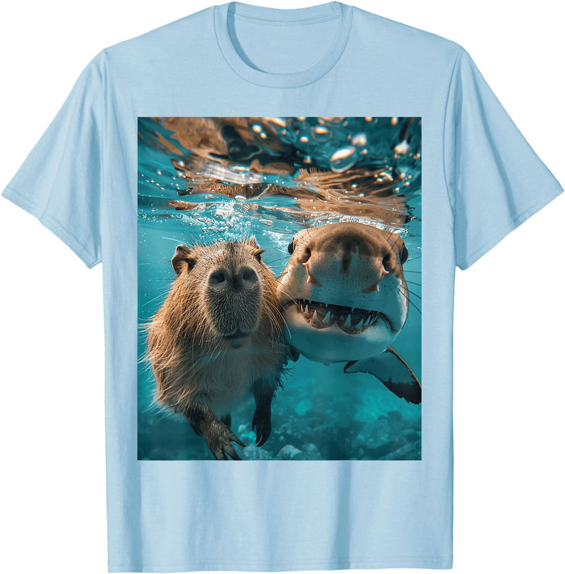 Funny Graphic Capybara Gift Ideas Funny Graphic Capybara T-Shirt - Baby Blue