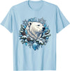 Arctic Polar Bear Winter Snowflake Pine Cone Christmas Polar Bear Snowflake Winter Wonderland T-Shirt - Baby Blue