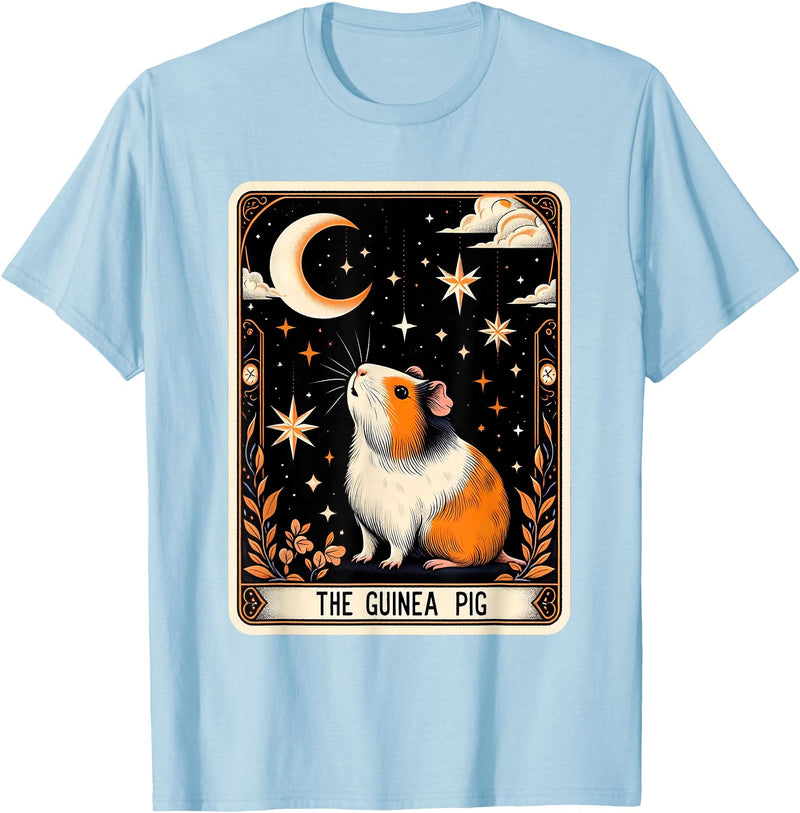 The Guinea Pig Tarot Card Women Men Kids Stars with Moon T-Shirt - Baby Blue