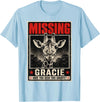 Missing Gracie Texas Giraffe Gracie The Giraffe Missing T-Shirt - Baby Blue