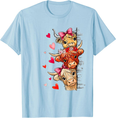 Valentine Highland Cow't Shir't Cow T-Shirt