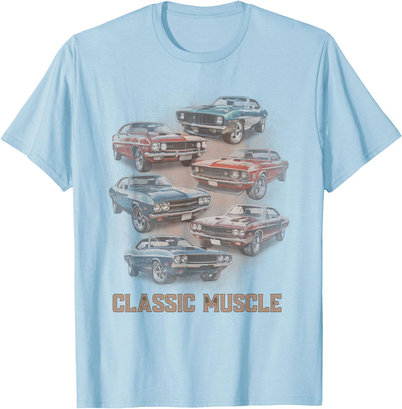 Retro American Vintage Classic Muscle Car Costume American Car Classic Muscle Car Vintage Novelty Retro Design T-Shirt -