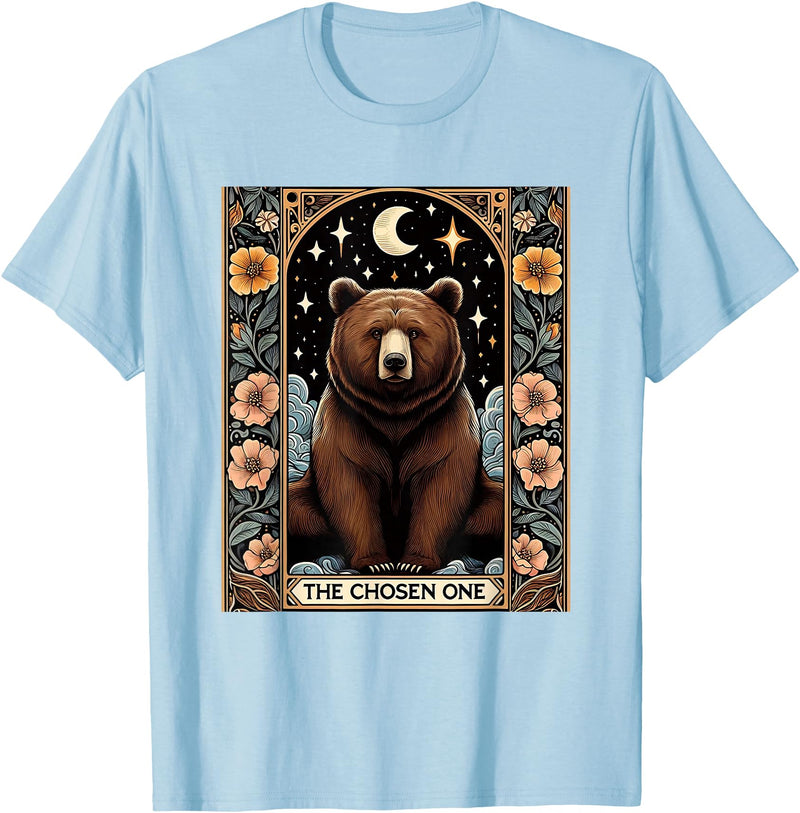 Funny I Choose the Bear Tarot Card Women Girls Trending T-Shirt - Baby Blue