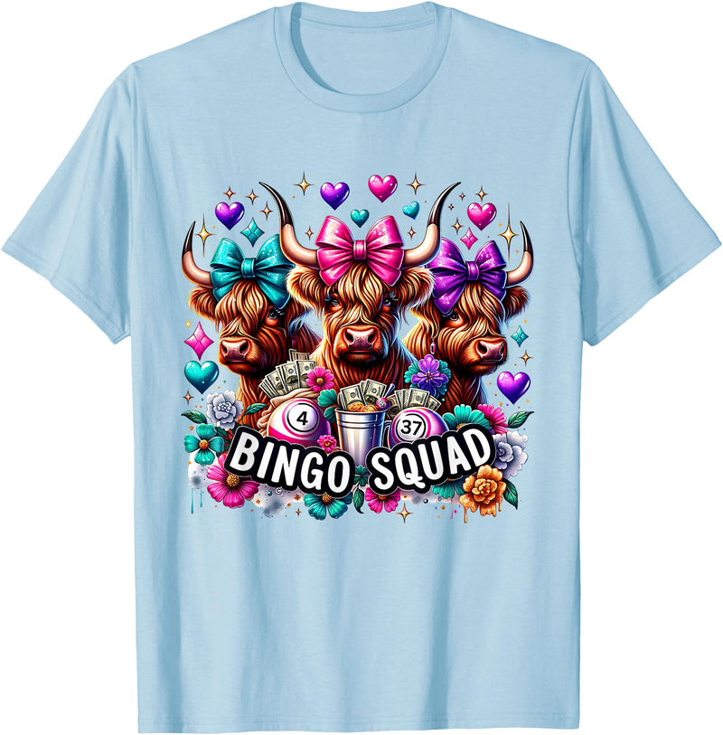Highland Cow Bingo Player Gambler Lottery Player Highland Cow Bingo Squad Player Gambler Lottery Game Lovers T-Shirt - Baby