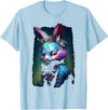 Creepy Nightmare Bunny Rabbit Silently Judges You T-Shirt in Baby Blue