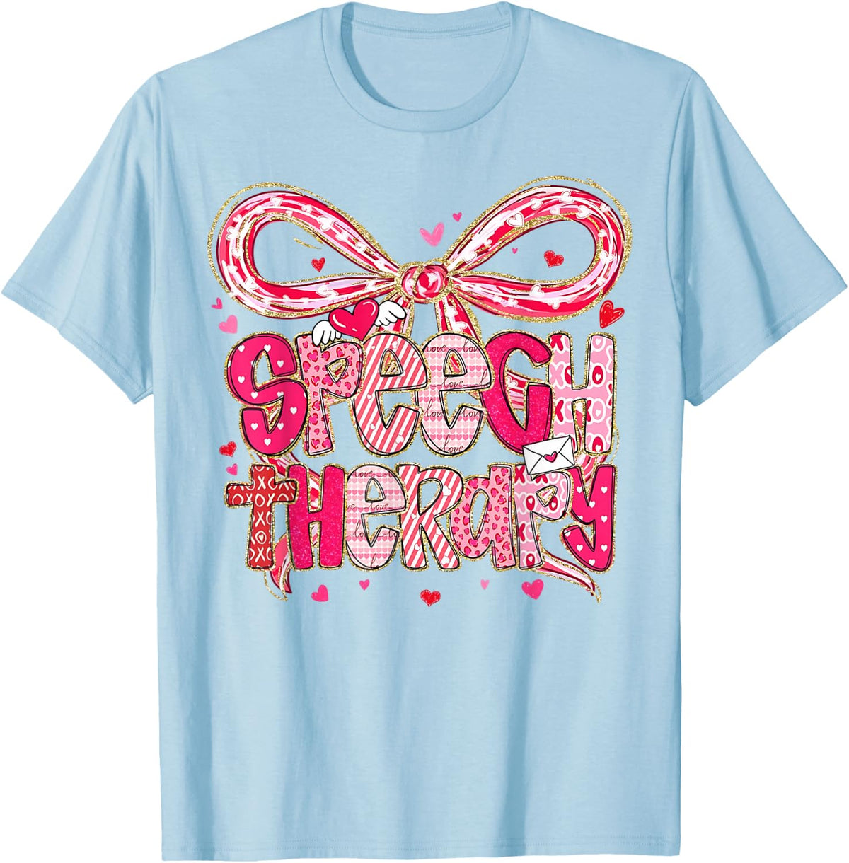 Speech Language Pathologist Valentines Day SLP Therapy T-Shirt - Baby Blue
