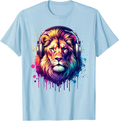 Lion with Headphones T-Shirt