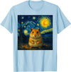 Hamster Starry Night Van Gogh Art for Men Women Kids T-Shirt - Baby Blue