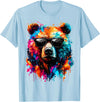 Funny Colorful Bear Lover Wildlife Colourful Bear with Sunglasses T-Shirt - Baby Blue