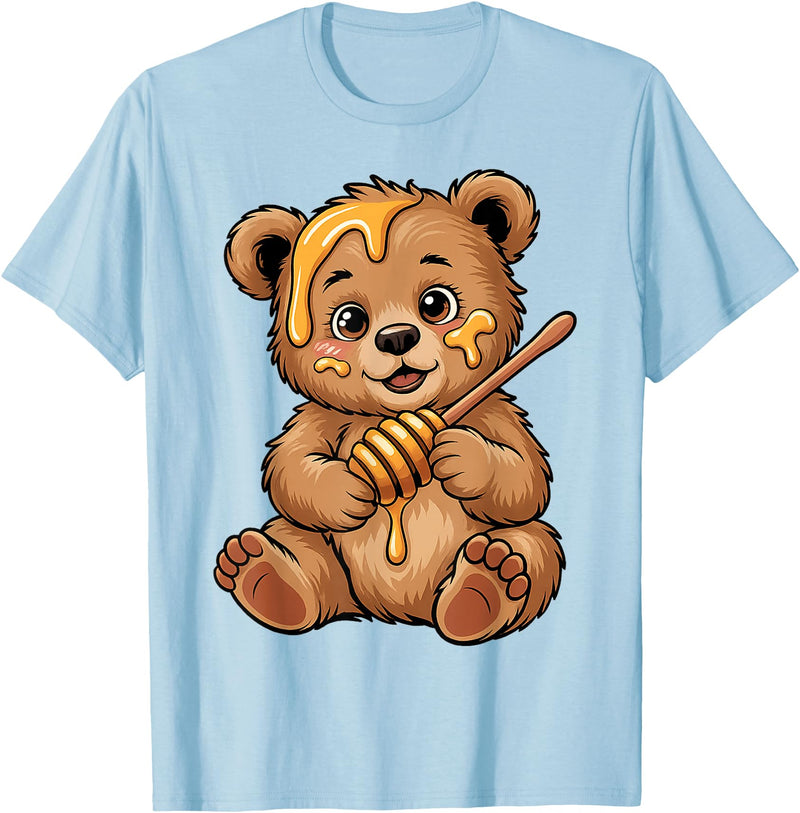 Funny bear design for kids men women Cute Bear Design for Bear Lover and Bear T-Shirt - Baby Blue