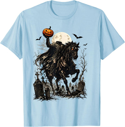 Midnight Horseman Gothic Halloween Vintage Headless Horseman Pumpkin Rider Haunted Halloween T-Shirt