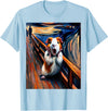 Artsy Guinea Pig Art Funny Animal Painting Humor Expressionist Scream Parody Funny Painting Art Guinea Pig T-Shirt - Baby Blue