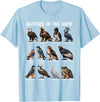 Bird Lover Hunters of the Wind Birds of Prey Falcon Owl Birding Raptors T-Shirt - Baby Blue