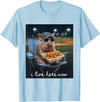 Funny Men Women Pig Baseball Outfit Funny Pig Baseball I Live Here Now T-Shirt - Baby Blue