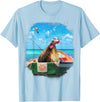 Random Galaxy Chicken or Fish, Funny Chickens Fishing Boat T-Shirt - Baby Blue