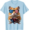Hamster 4th Of July American Independence Day USA Patriotic T-Shirt - Baby Blue