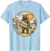 Retro Coastal Surf Bear Vintage Beach Apparel Vintage California Surf Bear Beach Retro Coastal Summer T-Shirt - Baby Blue