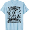 Llamaste Outdoor Society by The Maesthetics Llamaste Vintage Llama Meditation Outdoor Camping T-Shirt - Baby Blue