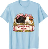 Cute Guinea Pig Mom Cavy Lover Apparel Co Guinea Pig Mom T-Shirt - Baby Blue