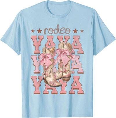 Country Cowgirl Western Family Matching Rodeo Yaya Pink T-Shirt