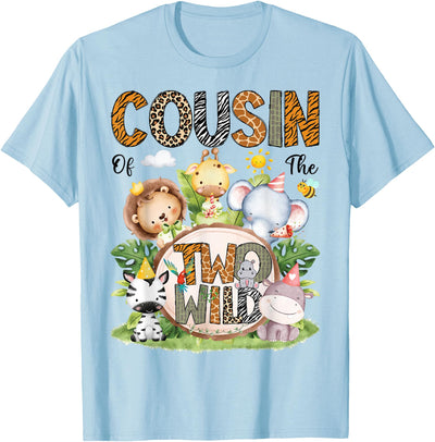 Safari Jungle Animals 2nd Birthday Boy Cousin of The Two Wild Safari Jungle 2nd Birthday Boy T-Shirt