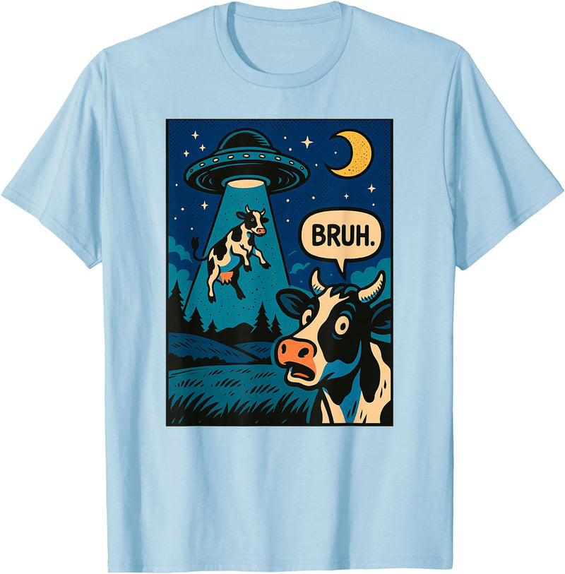 CowAxis1 Funny Cow Meme UFO Alien Zoo Boys Girls Kids T-Shirt - Baby Blue